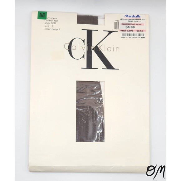 Vtg 1992 Calvin Klein Very Sheer Control Top Style 800 Size 1 Deep 2 Pantyhose - Picture 1 of 2